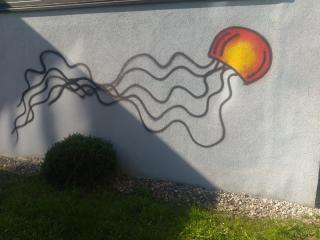 Ein Graffito einer Qualle