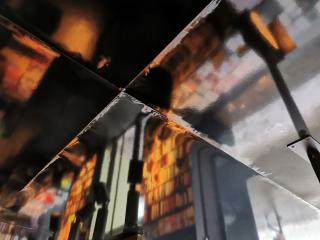 Wasserschaden an der Decke der Buchhandlung